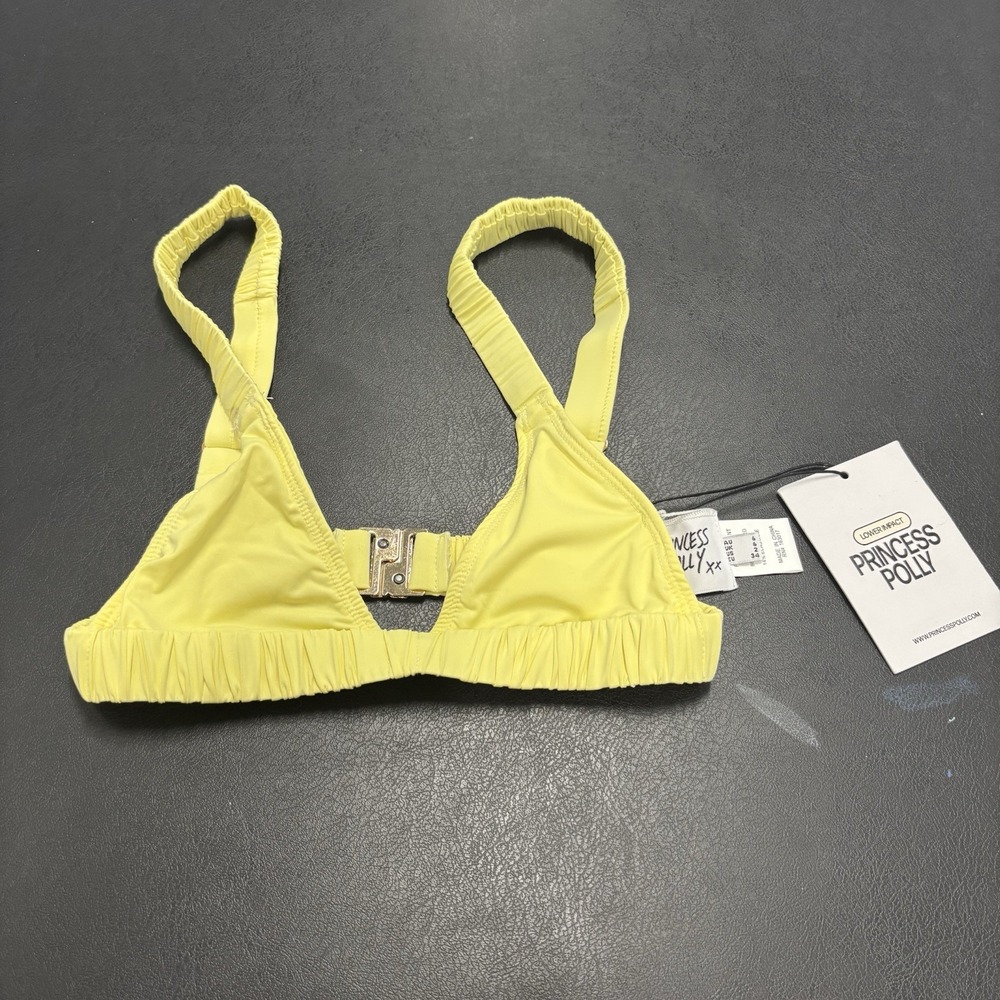 Princess Polly Josie Triangle Bikini Top in Yellow Size 2 New With Tags